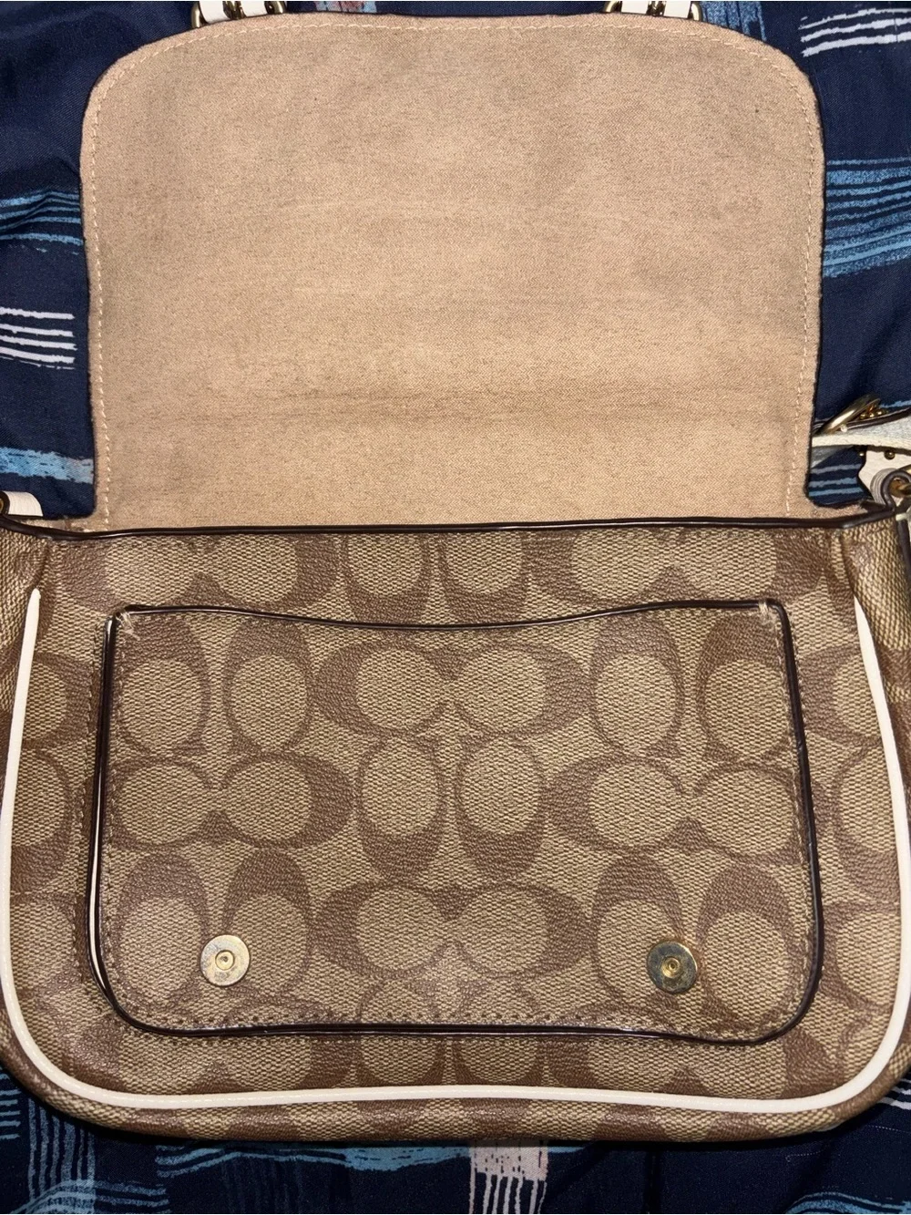 COACH Lucy Crossbody In Signature Canvas & White Leather C6781